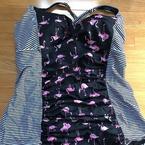 Torrid Flamingo Tankini Top. Plunge.
